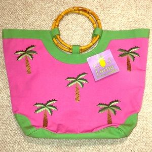 Palm tree/bamboo tote